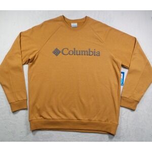 Columbia Sweatshirt Mens Size Large Orange Sunridge Crew Neck Pullover NWT
